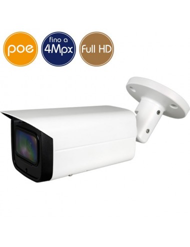Camera IP PoE - 4 Megapixel / Full HD - Motorized zoom 2.7-13.5mm - microSD - IR 60m