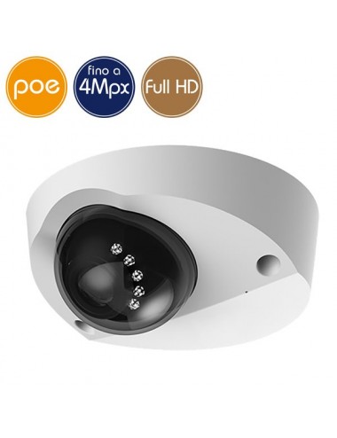Camera dome IP PoE - 4 Megapixel / Full HD (1080p) - microSD - IR 20m