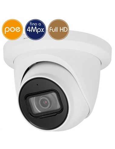 Camera dome IP PoE - 4 Megapixel / Full HD (1080p) - microSD - IR 50m