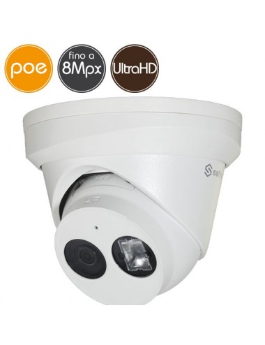 Camera dome IP SAFIRE PoE - 8 Megapixel / Ultra HD - Mic - IR 30m